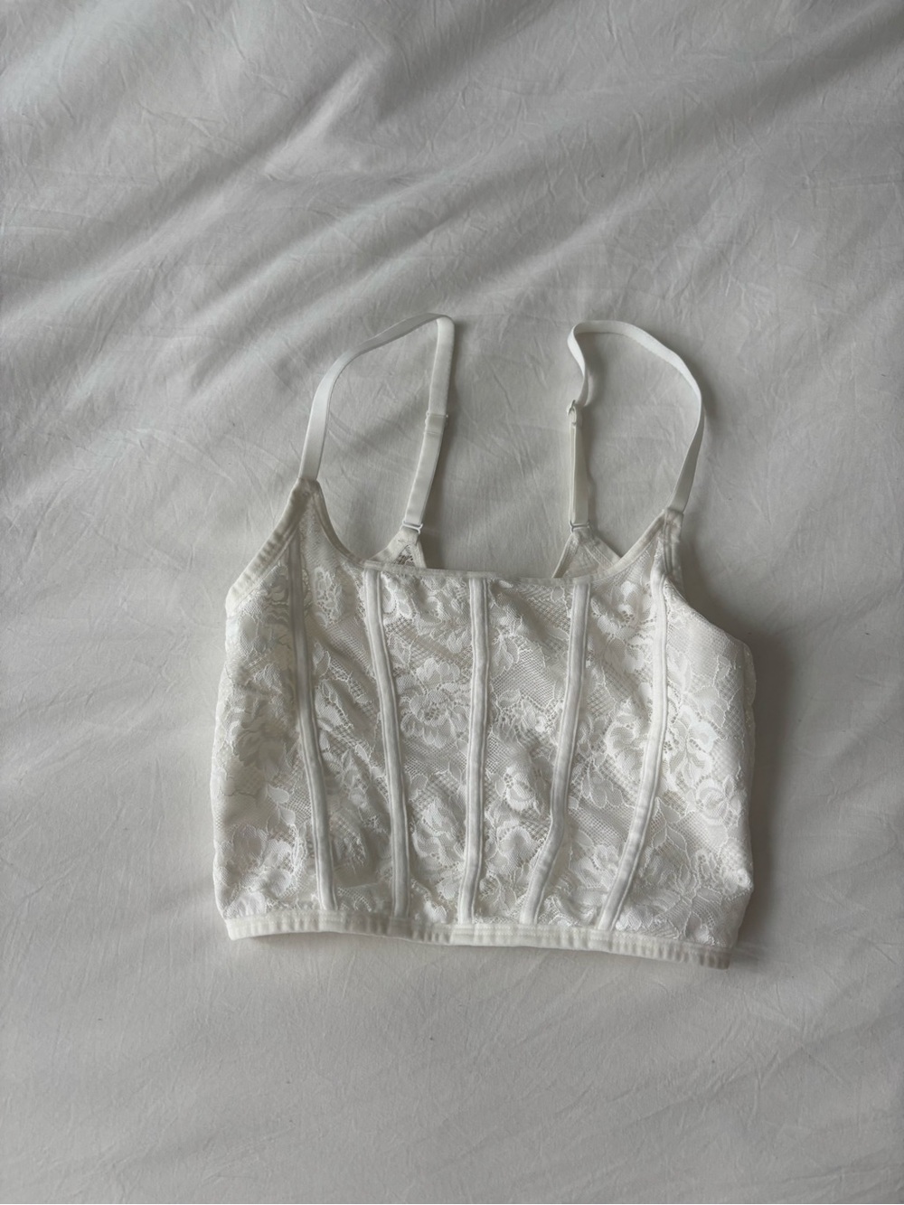 Colsie White Lace Corset Bralette Top XS